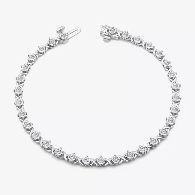 1 CT. T.W. Lab Grown White Diamond 10K White Gold 7.25 Inch Tennis Bracelet