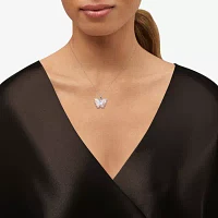 Womens Pink Mother Of Pearl Sterling Silver Butterfly Pendant Necklaces