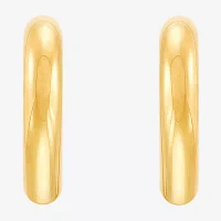 14K Gold 23mm Heart Hoop Earrings