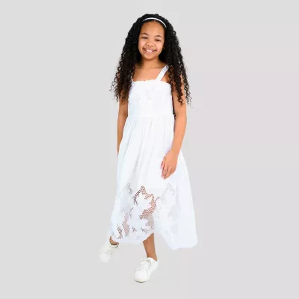 Rare Editions Big Girls Sleeveless Eyelet Maxi Dress