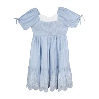 Rare Editions Big Girls Short Sleeve Puffed Babydoll Dress