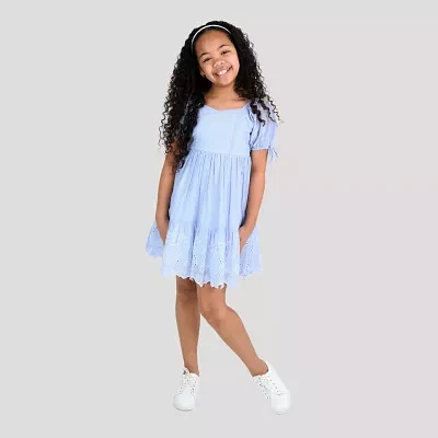 Rare Editions Big Girls Short Sleeve Puffed Babydoll Dress