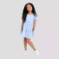 Rare Editions Big Girls Short Sleeve Puffed Babydoll Dress