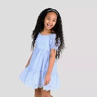 Rare Editions Big Girls Short Sleeve Puffed Babydoll Dress