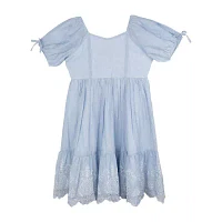 Rare Editions Big Girls Short Sleeve Puffed Babydoll Dress