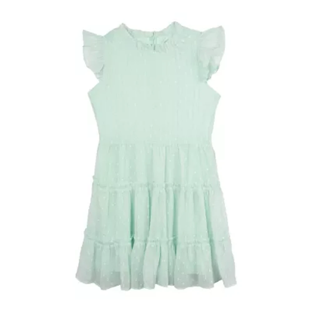 Rare Editions Big Girls Short Sleeve Flutter A-Line Dress