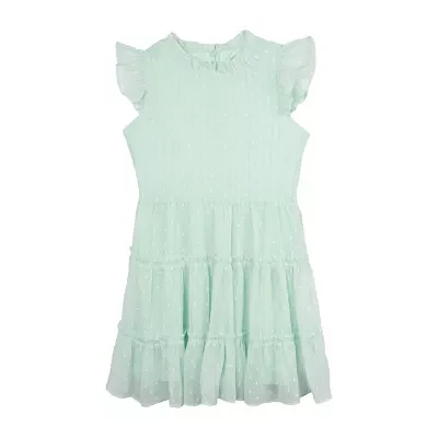 Rare Editions Big Girls Short Sleeve Flutter A-Line Dress