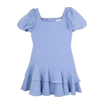 Rare Editions Big Girls Short Sleeve Puffed Skater Dress
