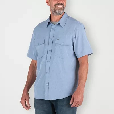 Berne Flex180 Upf Mens Regular Fit Short Sleeve Button-Down Shirt