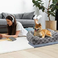 Precious Tails 26" Gray Cuddler Pet Beds