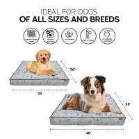 Precious Tails 40in Orthopedic Gray Pet Beds
