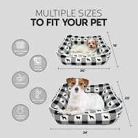 Precious Tails 20" Black Plaid Cuddler Pet Beds