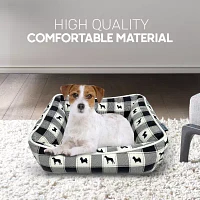 Precious Tails 24" Black Plaid Cuddler Pet Beds
