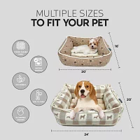 Precious Tails 20" Taupe Paws Dots Pet Bed