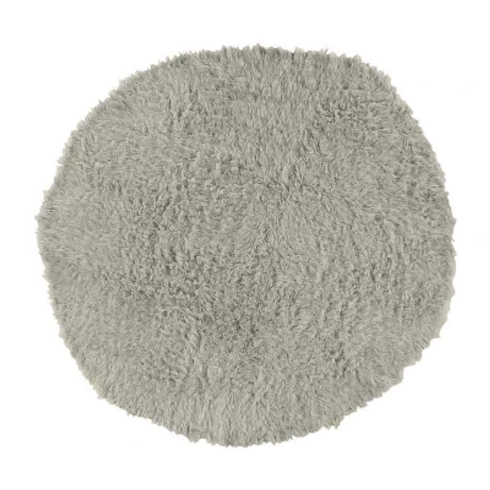 Linon Flokati Solid Woven Round Area Rug