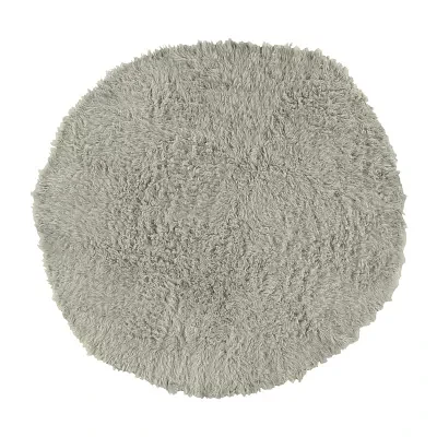 Linon Flokati Solid Woven Round Area Rug
