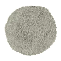 Linon Flokati Solid Woven Round Area Rug