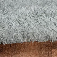 Linon Flokati Solid Woven Round Area Rug