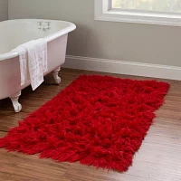 Linon Flokati Solid Woven Rectangular Accent Rug