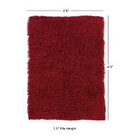 Linon Flokati Solid Woven Rectangular Accent Rug