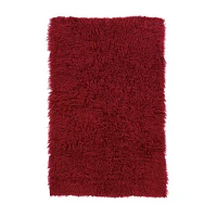 Linon Flokati Solid Woven Rectangular Accent Rug