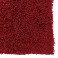 Linon Flokati Solid Woven Rectangular Accent Rug