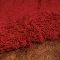 Linon Flokati Solid Woven Rectangular Accent Rug