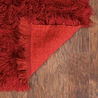 Linon Flokati Solid Woven Rectangular Accent Rug