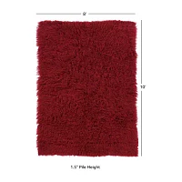 Linon Flokati Solid Woven Rectangular Area Rug