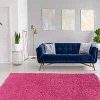 Linon Flokati Solid Woven Rectangular Area Rug