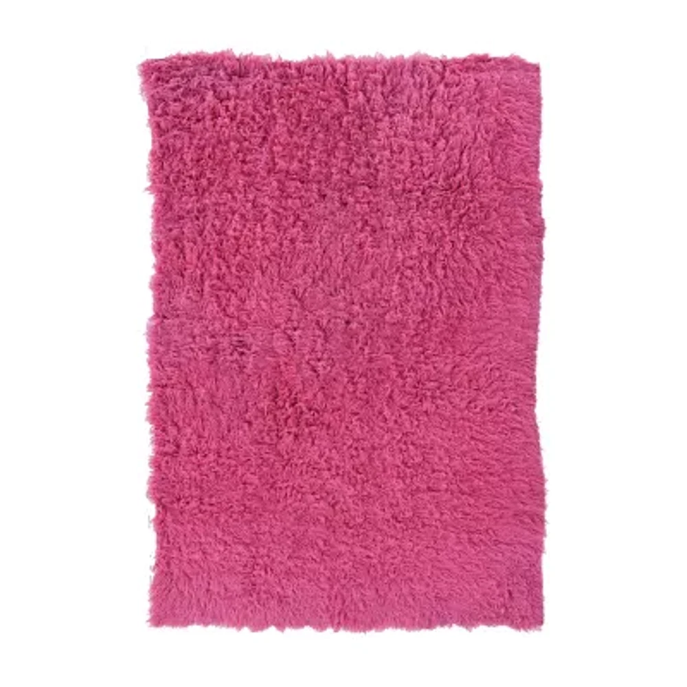 Linon Flokati Solid Woven Rectangular Area Rug
