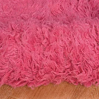 Linon Flokati Solid Woven Rectangular Area Rug