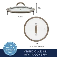 Rachael Ray Cook + Create 10" Silicone-Rimmed Glass Lid