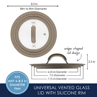 Rachael Ray Cook + Create Universal 8.5" Silicone-Rimmed Glass Lid