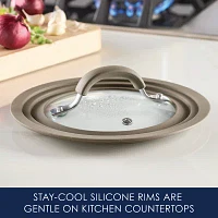 Rachael Ray Cook + Create Universal 8.5" Silicone-Rimmed Glass Lid