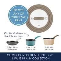 Rachael Ray Cook + Create Universal 8.5" Silicone-Rimmed Glass Lid