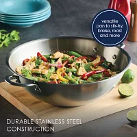 Rachael Ray Professional Stainless Steel 14" Wok