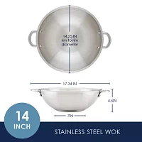 Rachael Ray Professional Stainless Steel 14" Wok