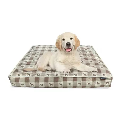 Precious Tails 40" Taupe Plaid Pet Beds