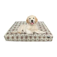 Precious Tails 40" Taupe Plaid Pet Beds