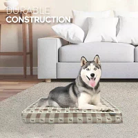 Precious Tails 40" Taupe Plaid Pet Beds