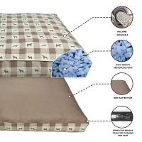 Precious Tails 40" Taupe Plaid Pet Beds