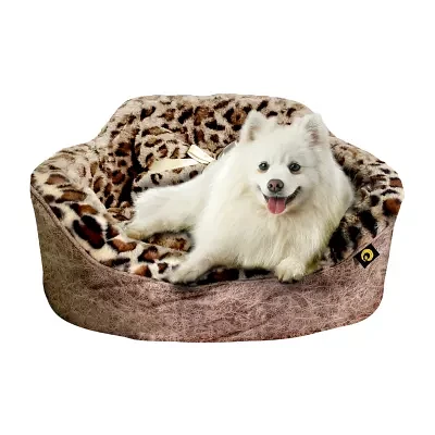 Precious Tails Taupe Leopard Pet Beds