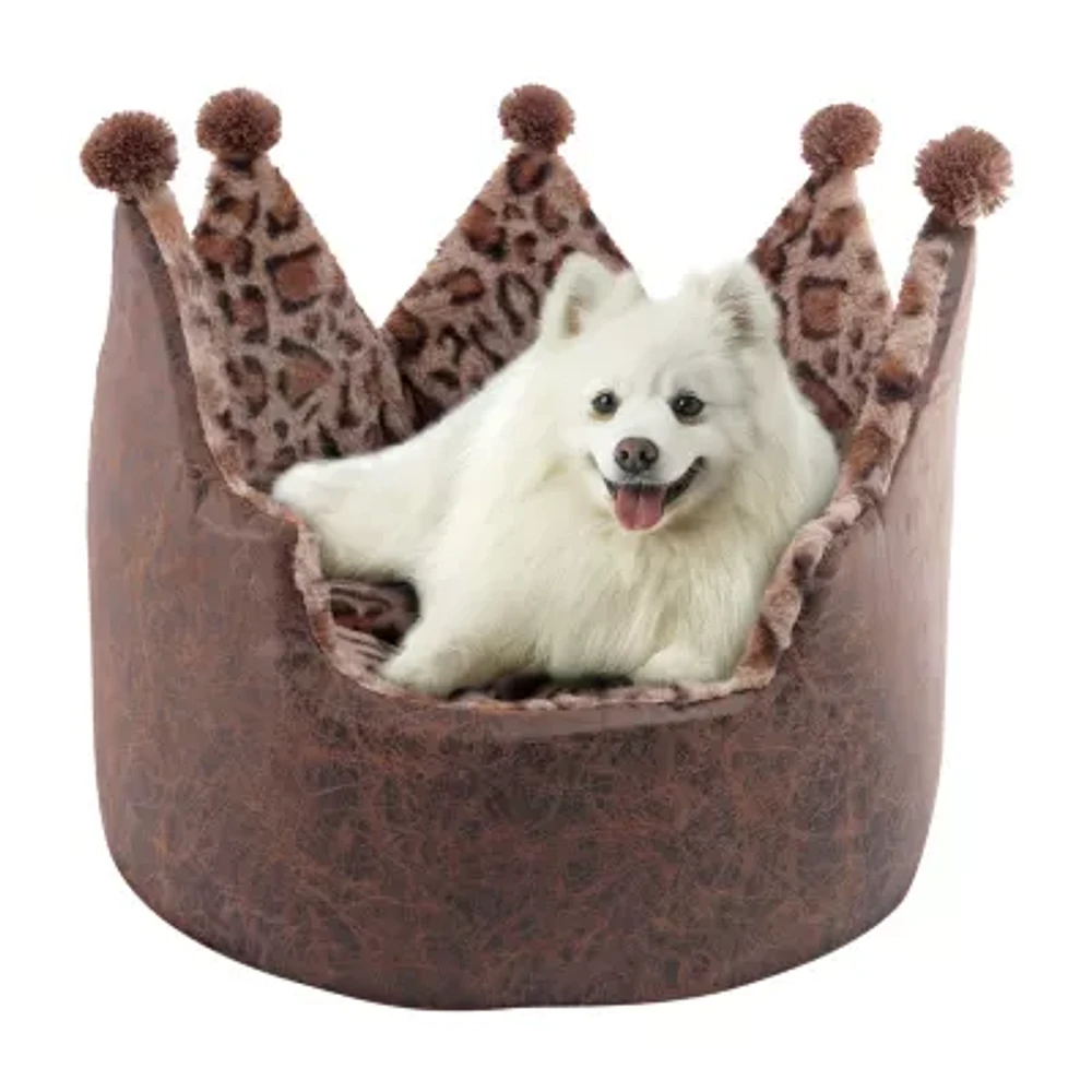 Precious Tails Crown Brown Pet Beds