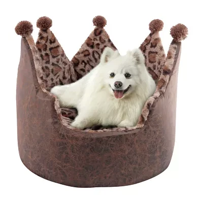Precious Tails Crown Brown Pet Beds