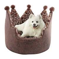 Precious Tails Crown Brown Pet Beds