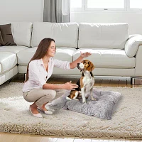 Precious Tails 35" Gray Tufted Pet Beds