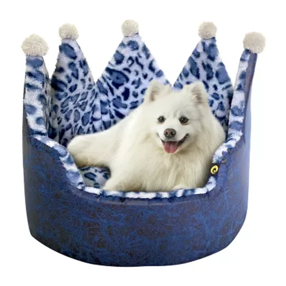 Precious Tails Crown Navy Pet Beds