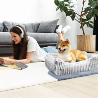 Precious Tails 30" Charcoal Cuddler Pet Beds
