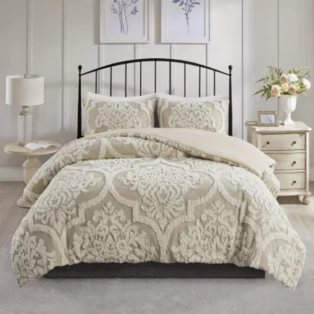 Madison Park Aeriela 3-pc. Damask and Scroll Cotton Comforter Set